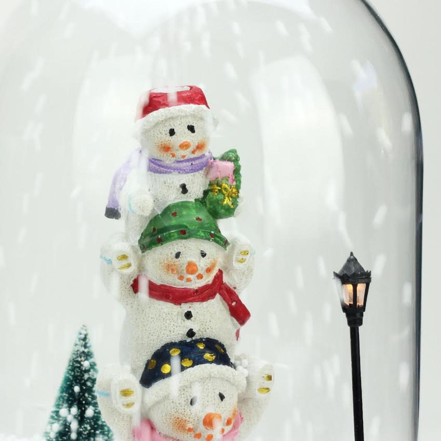 11.75" Lighted Musical Snowmen Christmas Snow Globe Glittering Snow Dome