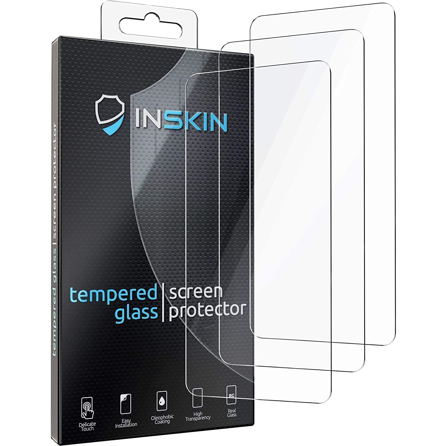 Inskin Case-Friendly Tempered Glass Screen Protector, fits Motorola Motorola Moto G Power 6.5 inch [2022]. 3-Pack.