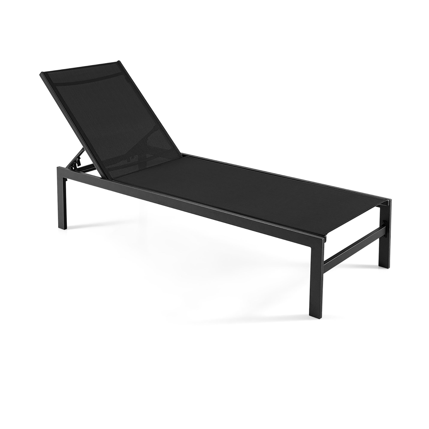 Gymax Patio Chaise Lounge Adjustable Lounge Chair W/ 6-Position Backrest Black