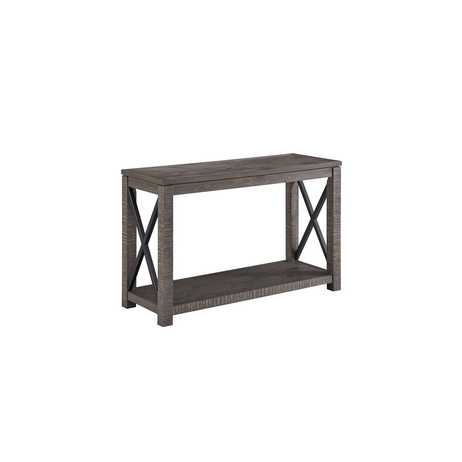Steve Silver Dexter Distressed Driftwood Wood and Metal Sofa Table