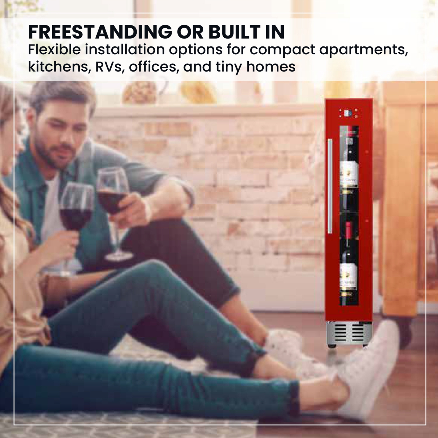 Equator 9 Bottles WINE REFRIGERATOR 1-Zone Freestanding/Builtin 7 Color LED 110V