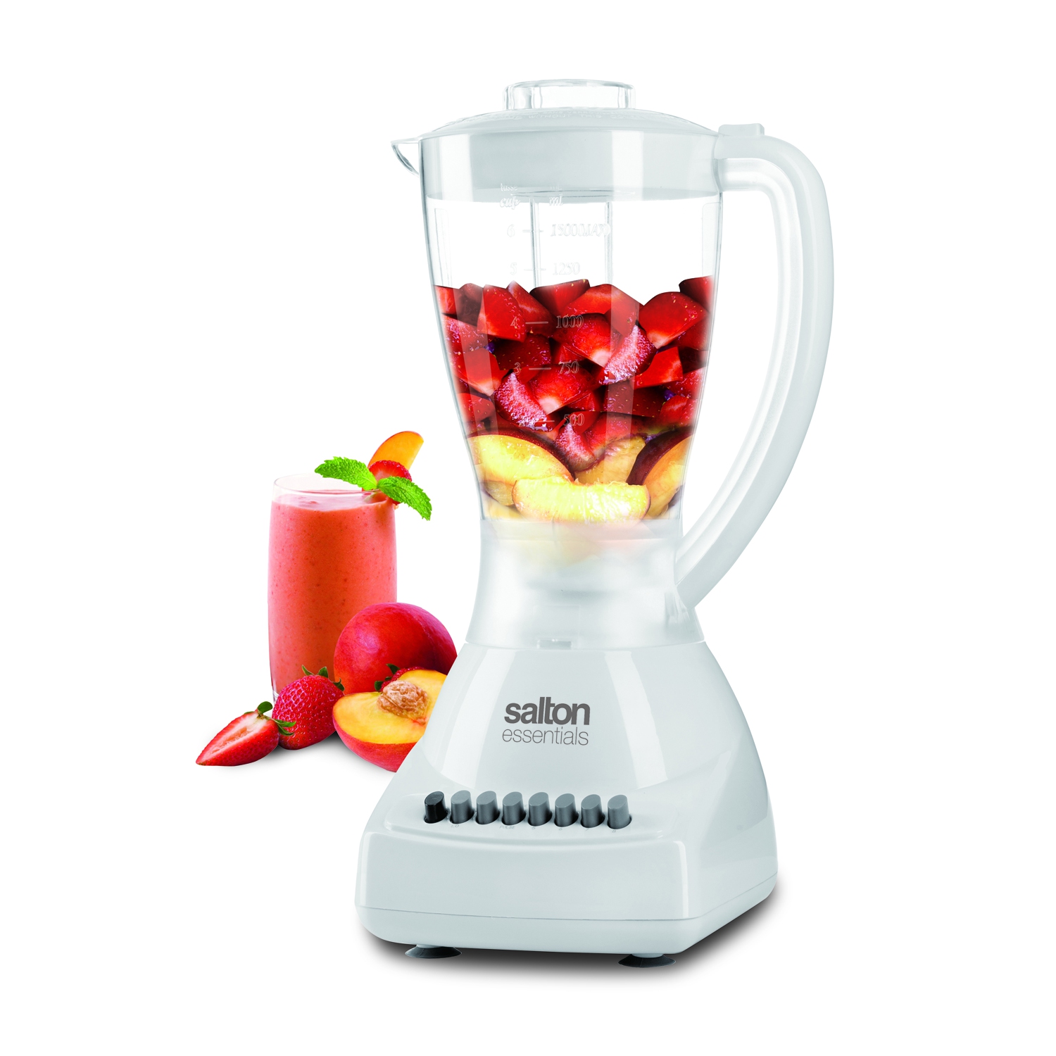 Salton Essentials 8-speed Blender with Pulse Button White