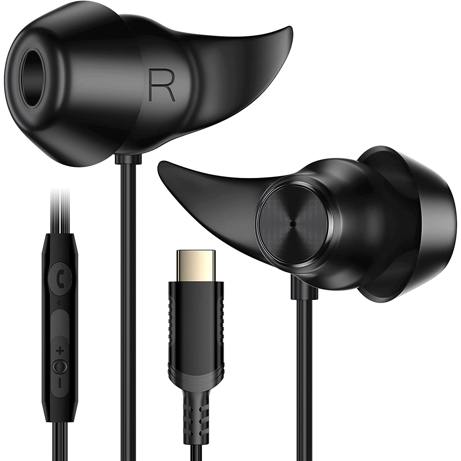 Dolaer USB C Headphones in-Ear Wired Earphones with Mic Noise Isolation HiFi Stereo Bass USB C Earbuds Ultra Comfortable Headset for Samsung S22 S21 Ultra S20 FE Note 20 OnePlus 9