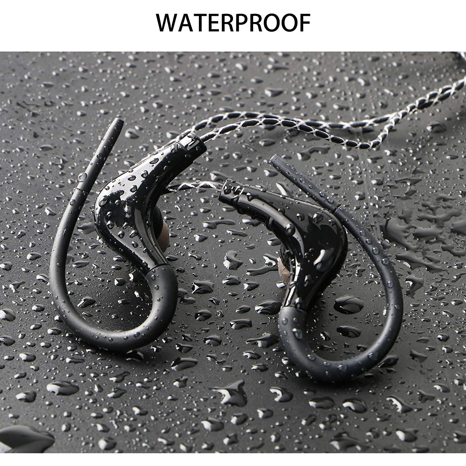 Dolaer Sports Earbuds Wired, Sweatproof Wrap Around Earphones with Microphone in-Ear Running Headphones with Over Ear Hook for Workout Exercise Gym