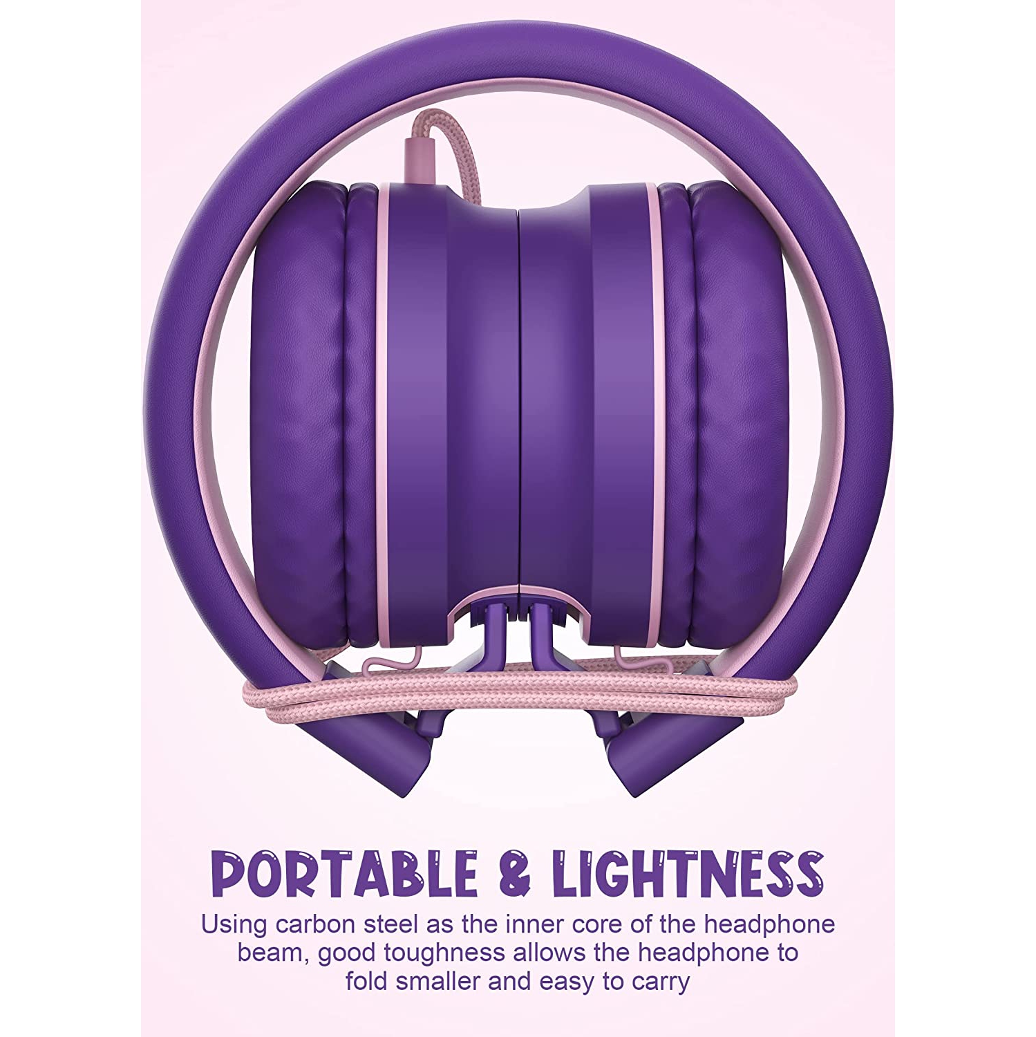 Dolaer I35 Kid Headphones with Microphone Volume Limited 85dB Children Girls Boys Teen Lightweight Foldable Wired Headset for School Online Course