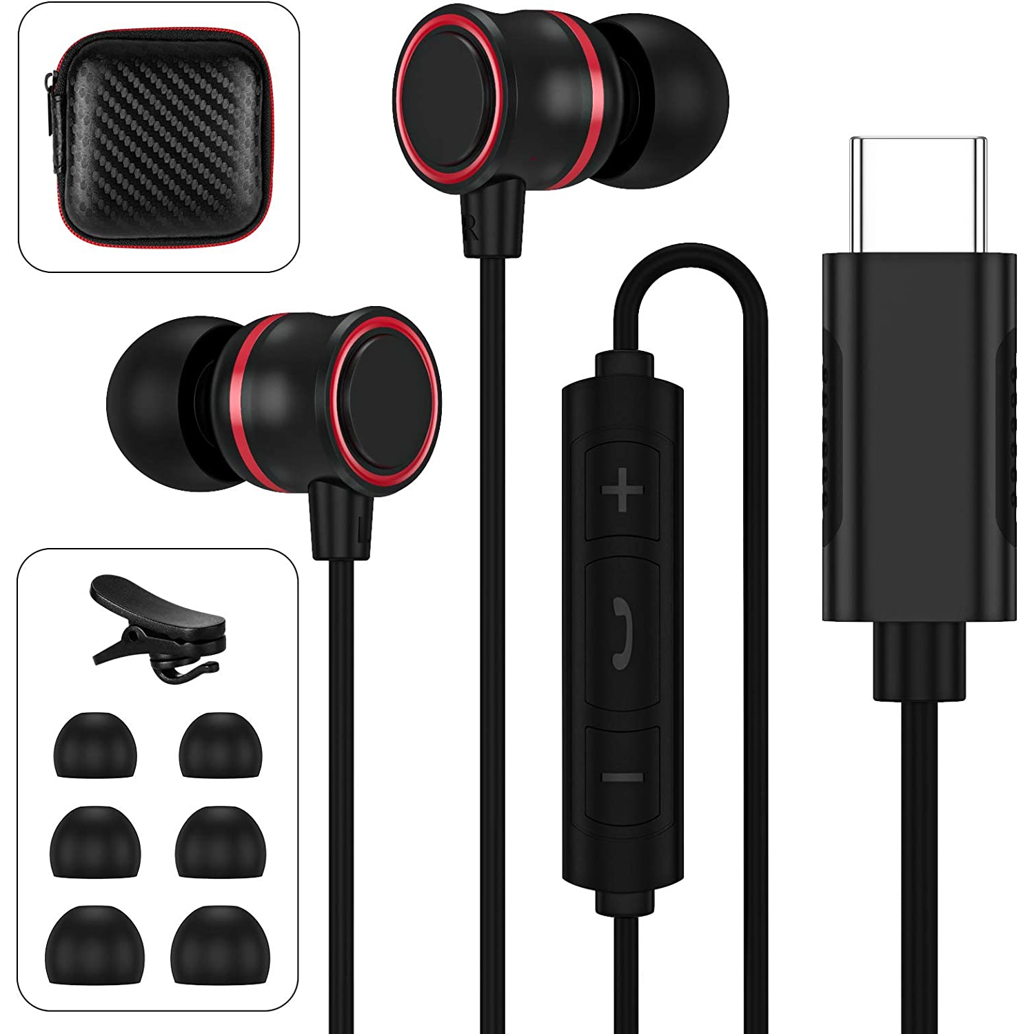 Dolaer USB C Earbuds for Samsung S20 FE In-Ear Headphones with Microphone Stereo Bass Noise Isolation USB C Earphones for iPad Pro Air4 Samsung S21 Plus Note 20 Ultra Google Pixel