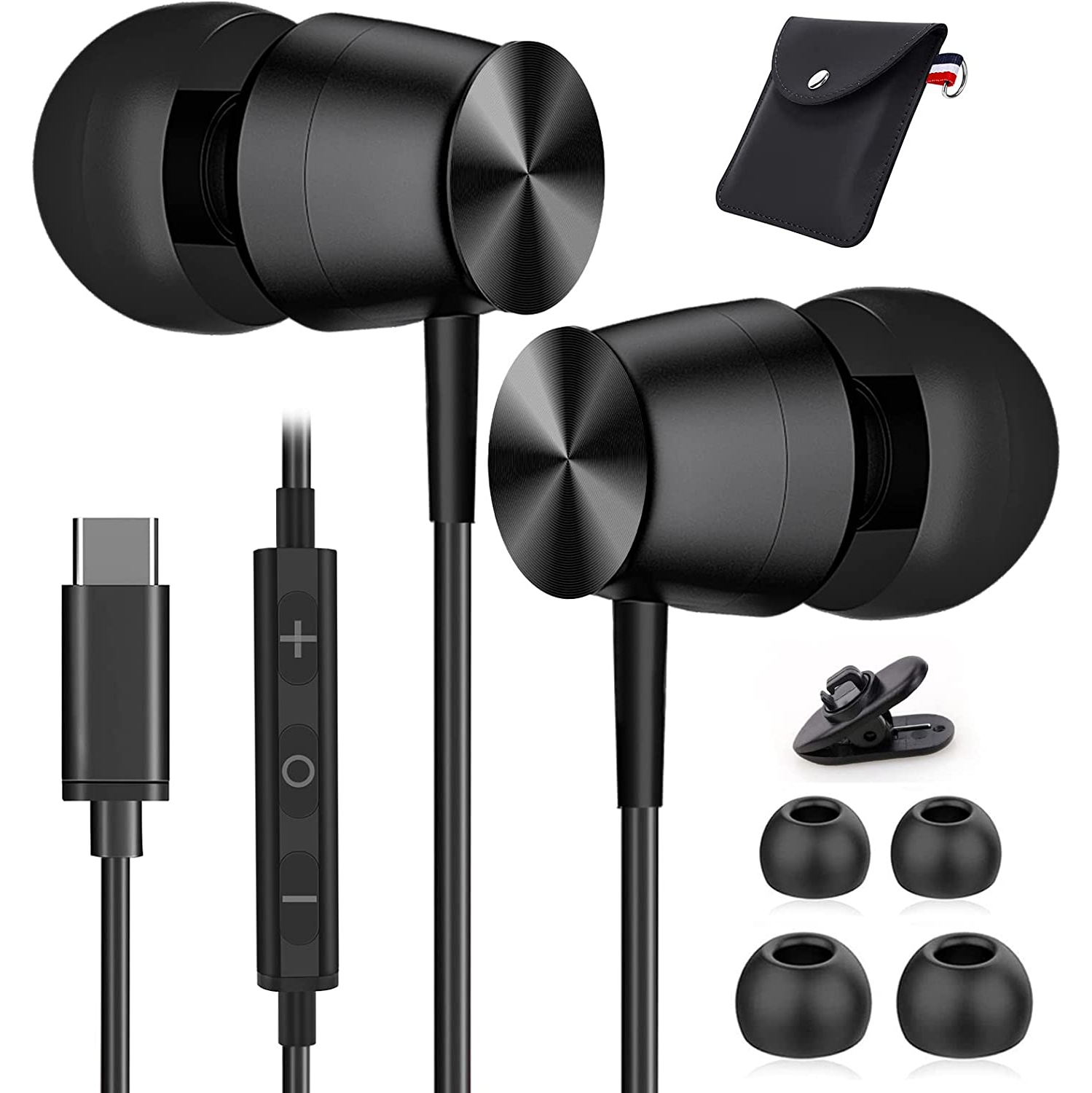 Dolaer USB C Headphones with Mic for Samsung S22/S21/S20 FE, HiFi Stereo in-Ear Type C Wired Earbuds USB-C Earphones Noise Cancelling Type C Headphone for Galaxy Z Flip 3 OnePlus