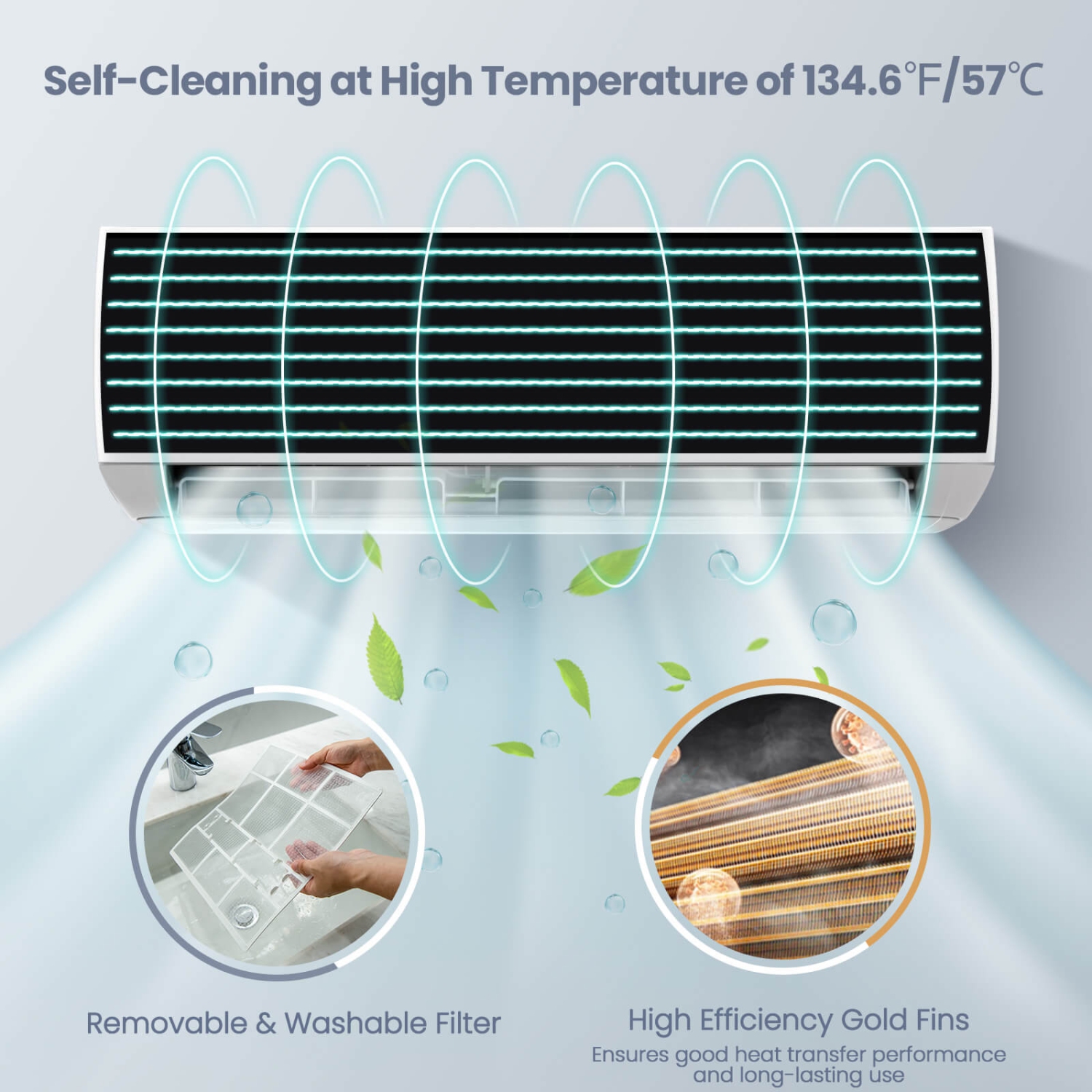 Costway 24000 BTU Mini Split Air Conditioner & Heater Ductless 18.5 SEER2 1500 Sq. Ft
