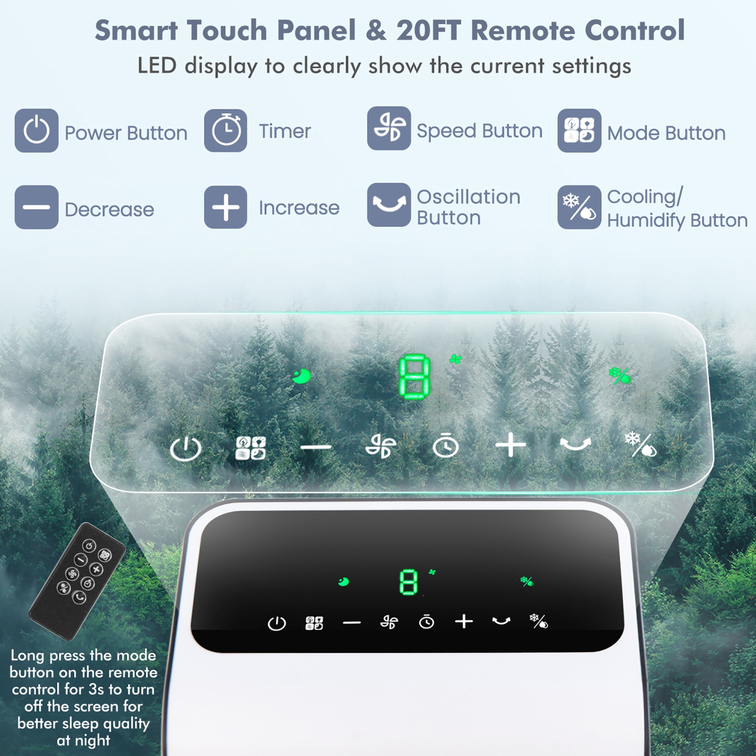 Rafraîchisseur d'air par évaporation de marque Costway 3-en-1 ventilateur portable de rafraîchissement de pièce avec télécommande de minuterie 12 h