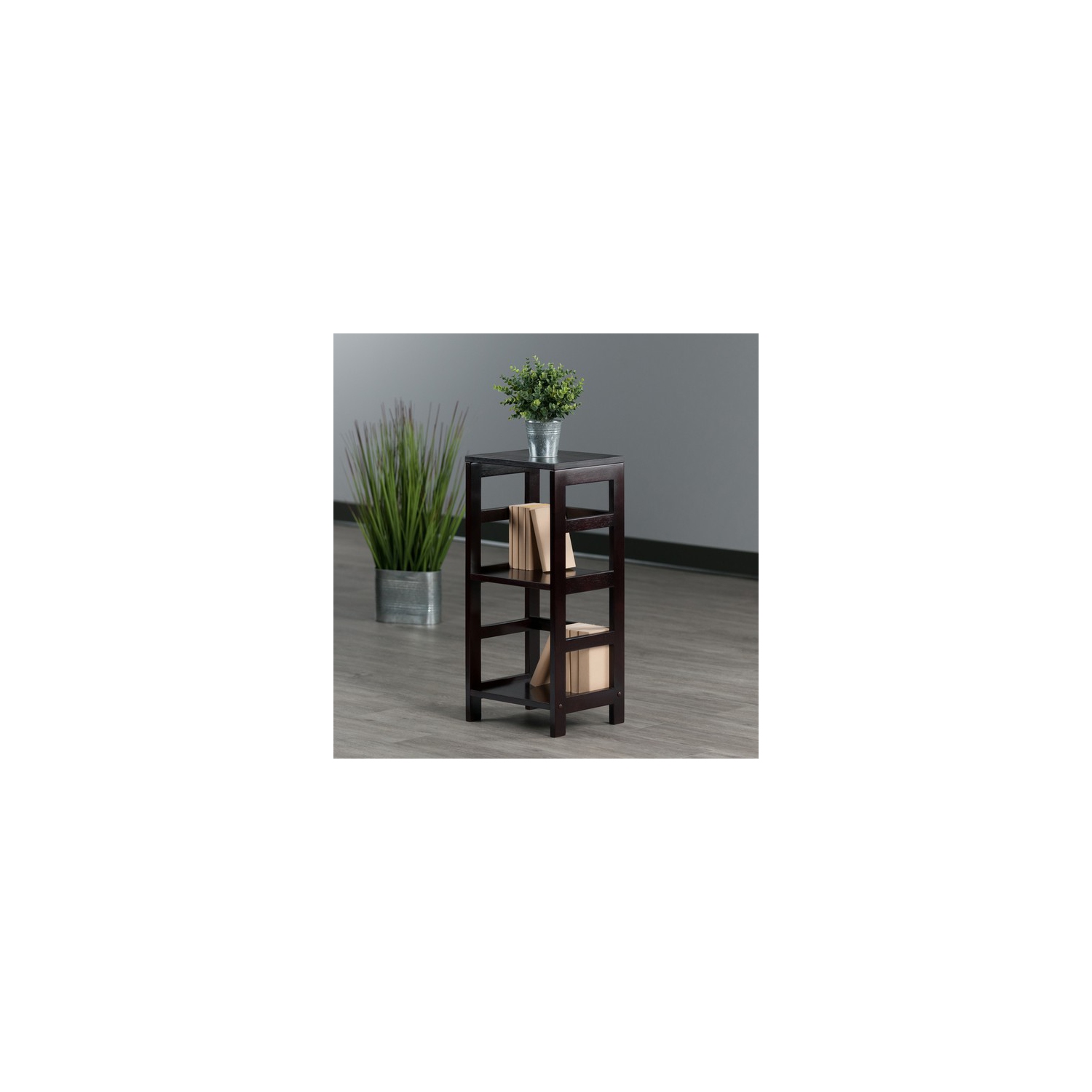 Leo 2-Tier Storage Shelf, Espresso