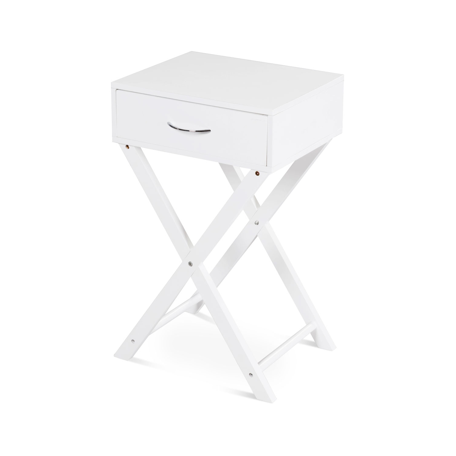 Topbuy 2PCS Morden Accent X Base Nightstand Sofa End Table Bedroom Furniture W/ Storage Drawer