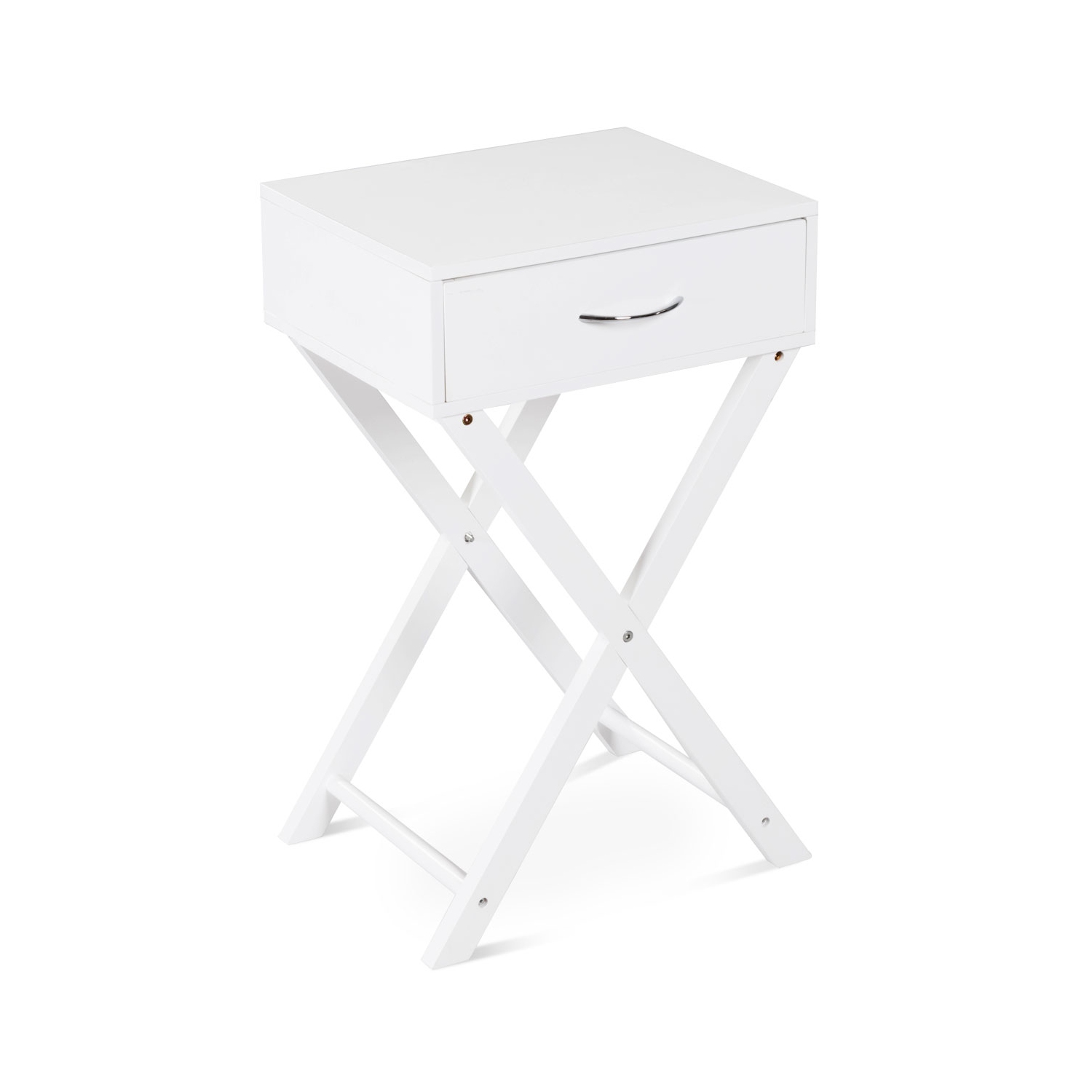 Topbuy 2PCS Morden Accent X Base Nightstand Sofa End Table Bedroom Furniture W/ Storage Drawer