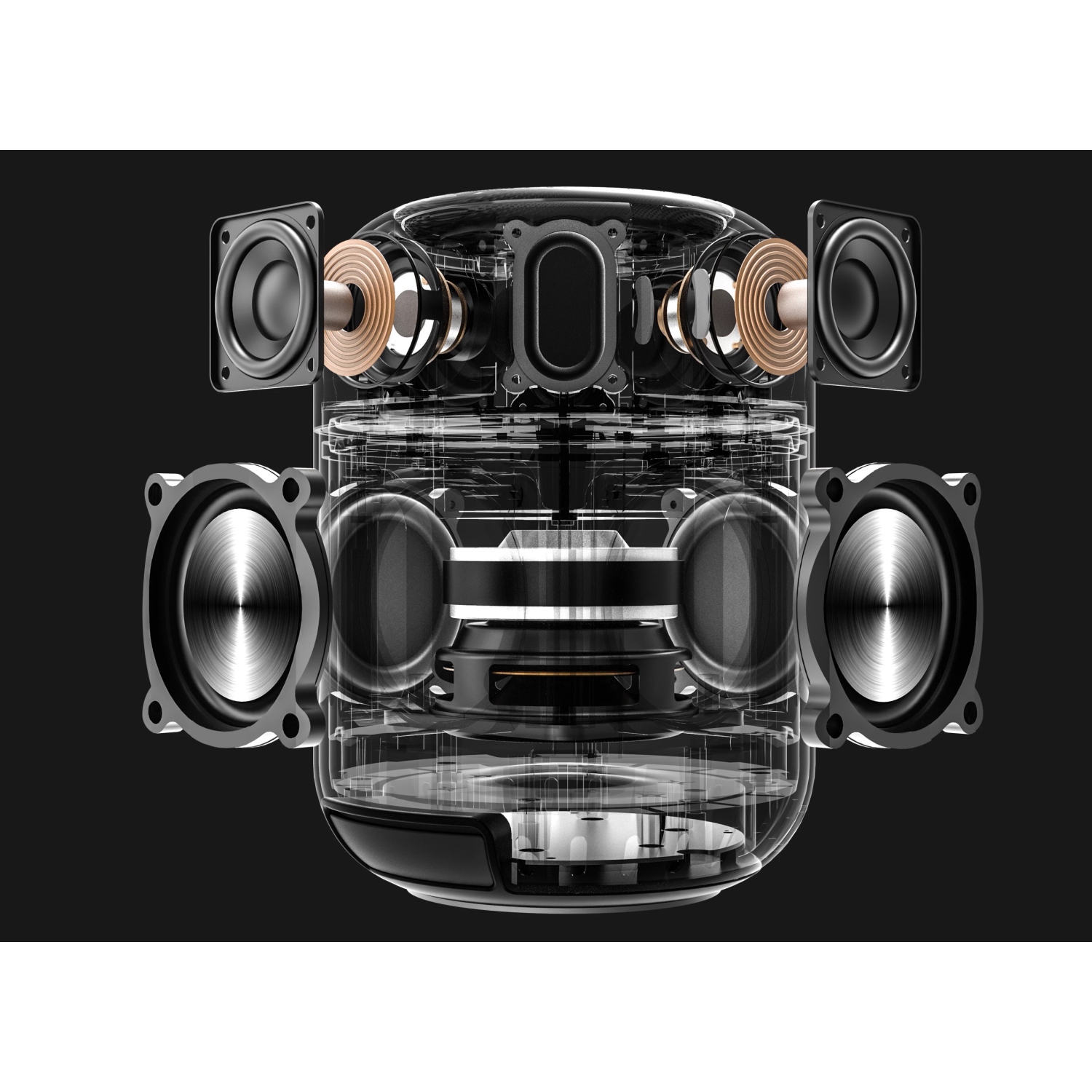 GS LURE TWS Bluetooth V5.0 Speaker, Black colour, Built-in battery, unit size: 141.5*193.5mm