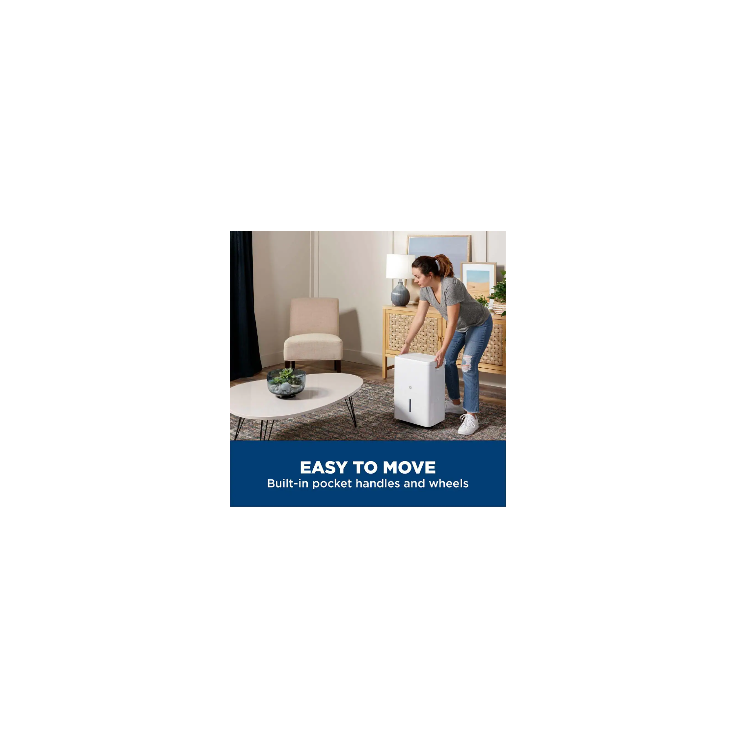 GE 22 points. Déshumidificateur avec Smart Dry pour chambre à coucher, sous-sol ou pièces humides jusqu'à 1500 pieds carrés - Blanc