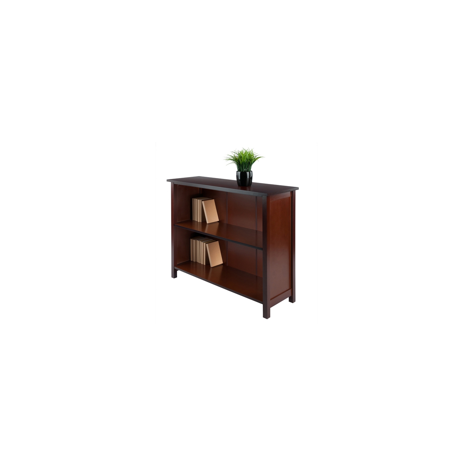 Milan Wide 2-Section Storage Shelf, Walnut