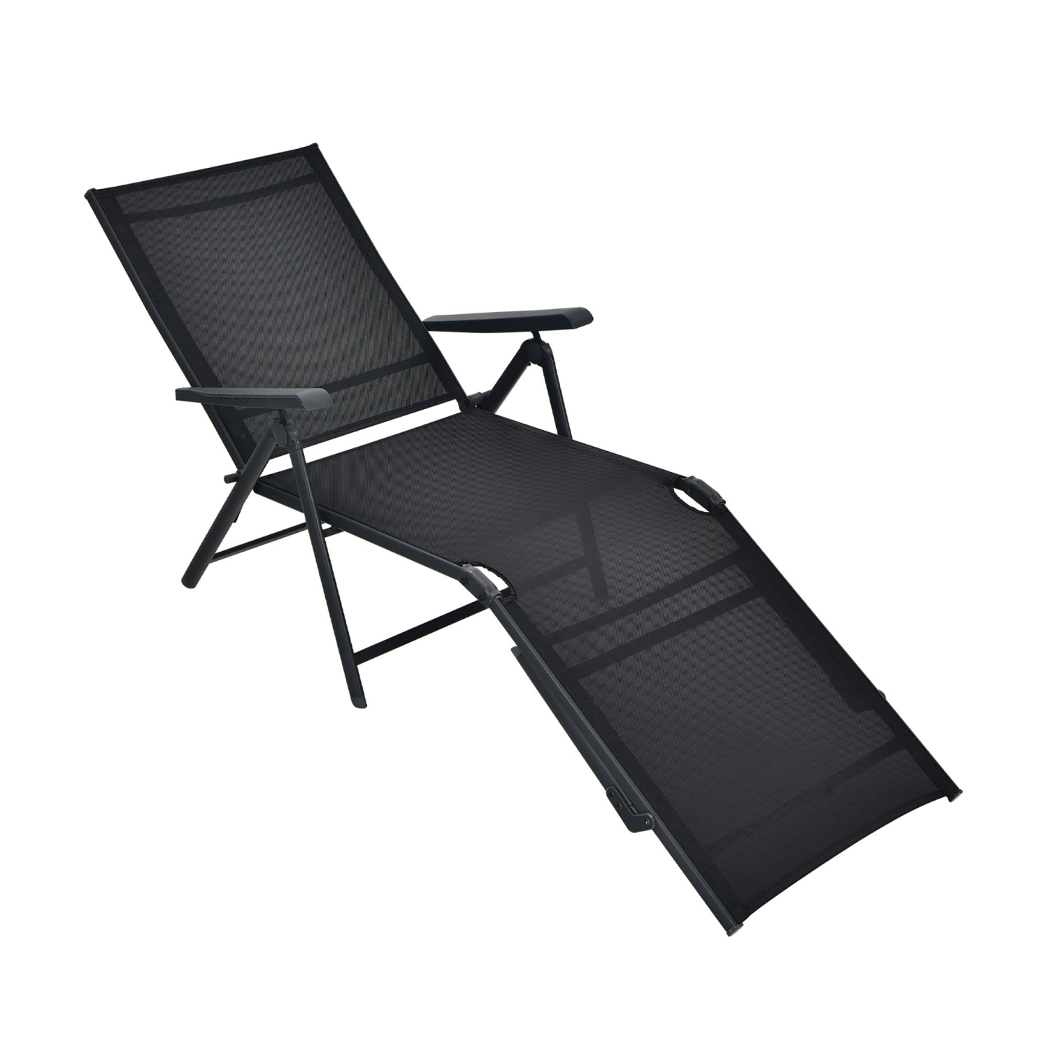 Gymax Set of 2 Outdoor Adjustable Chaise Lounge Chair Patio Folding Recliner Lounge