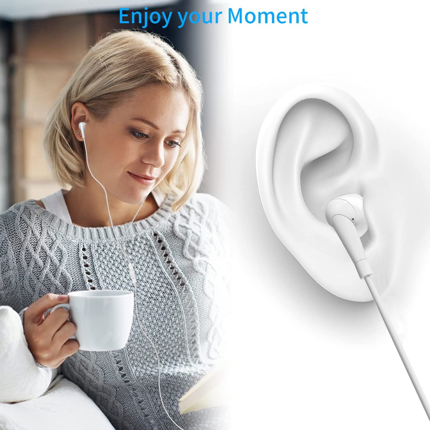 Dolaer 6 Pack Earbuds Stereo Earphones with Microphone Headphones Bass in Ear Earbud Headphones Compatible Mobile Phones, Tablets, MP3 and Other 3.5