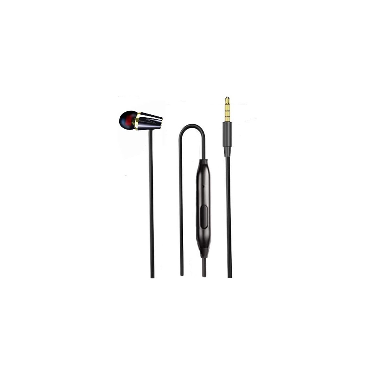 Dolaer Single Earphone One Side Earplugs with Microphone Single Earbud Stereo Sound Reinforced Cord for iPhone, iPod, iPad, Samsung,Radio