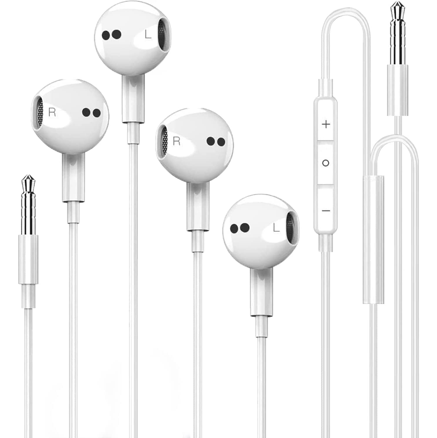 Dolaer 2 Pack Wired Headphones Earbuds with Microphone, 3.5mm Wired Earbuds Earphones, in-Ear Headphones with Mic Built-in Volume Control Compatible with iPhone 6, 6S, Android, iPa
