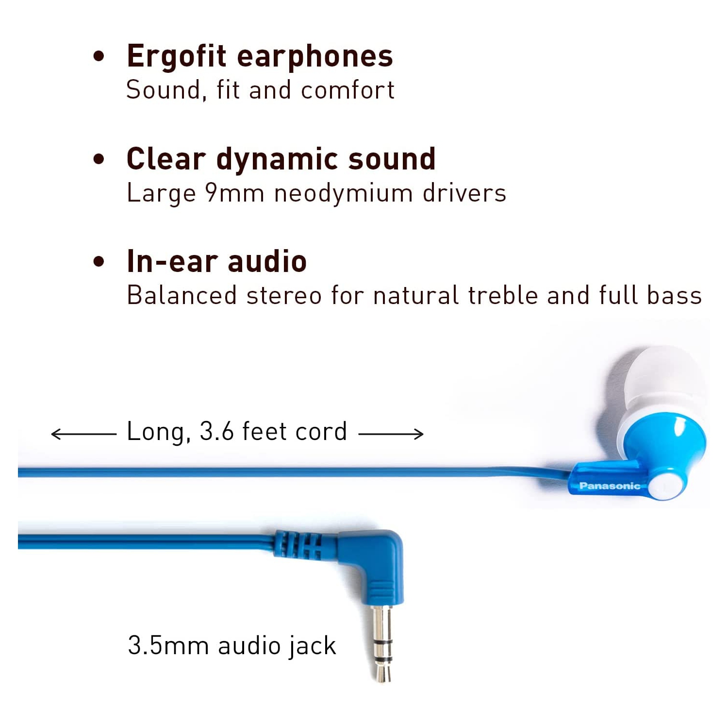 Dolaer RPHJE120A In-Ear Headphone, Blue