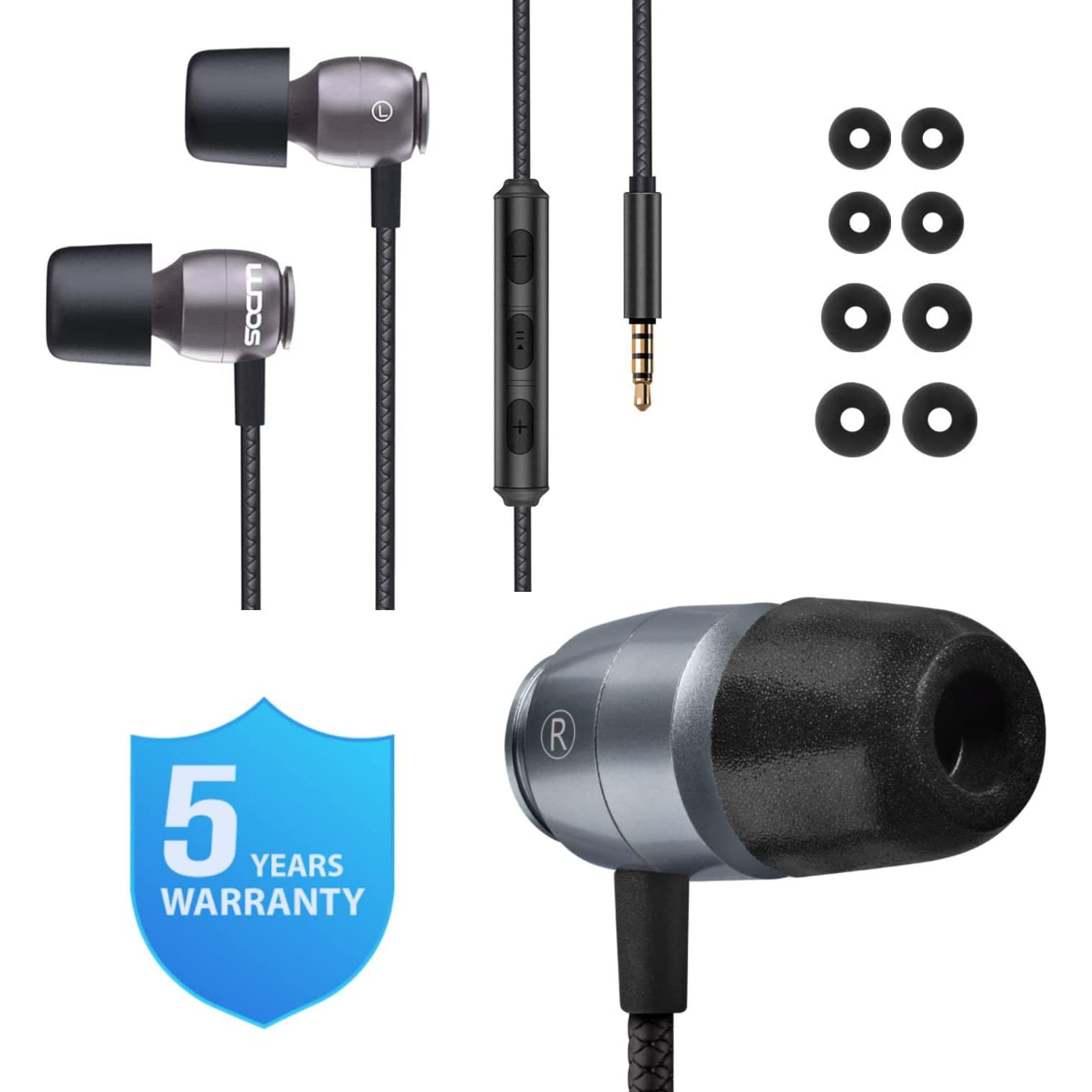 Écouteurs avec microphone et commande de volume