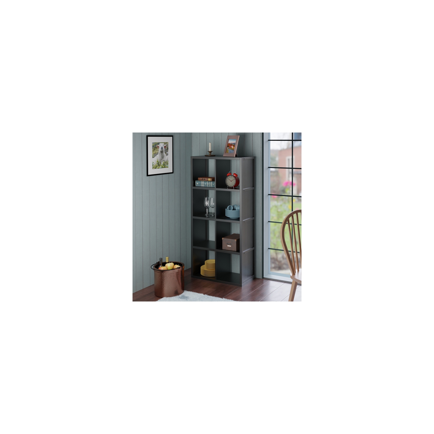 Timothy 4x2 Storage Cube Shelf, Black