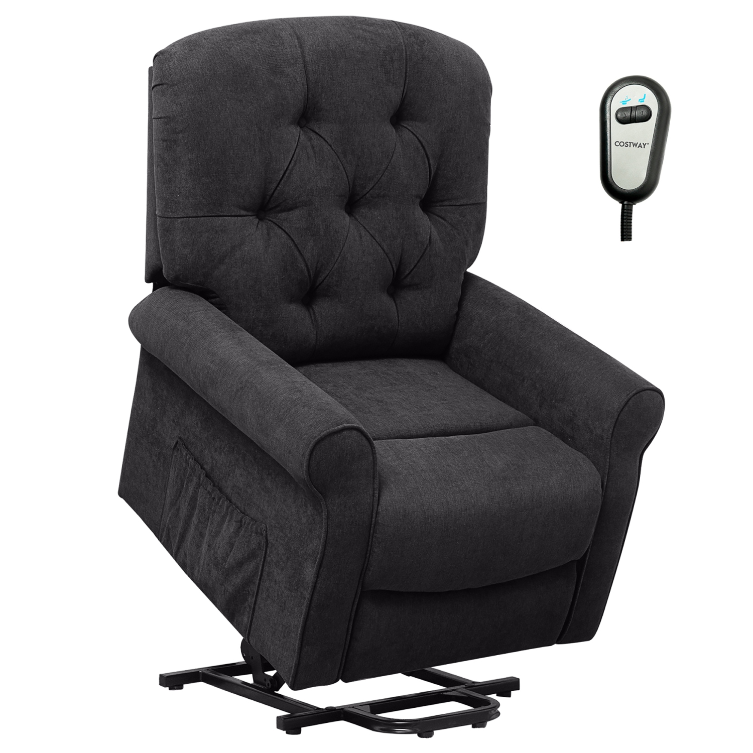 Costway Power Lift Recliner Chair Sofa for Elderly w/ Side Pocket & Remote Control