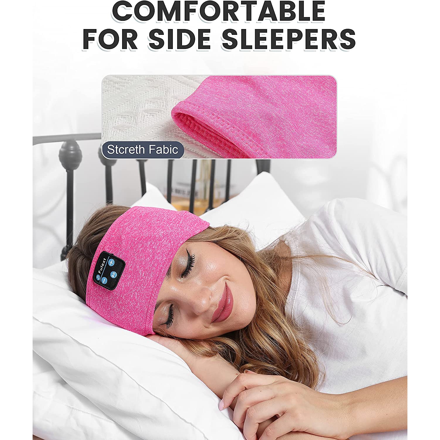 Écouteurs pour le sommeil, écouteurs pour le sommeil serre-tête de musique, écouteurs serre-tête ultra-doux pour les gens qui dorment sur le côté,