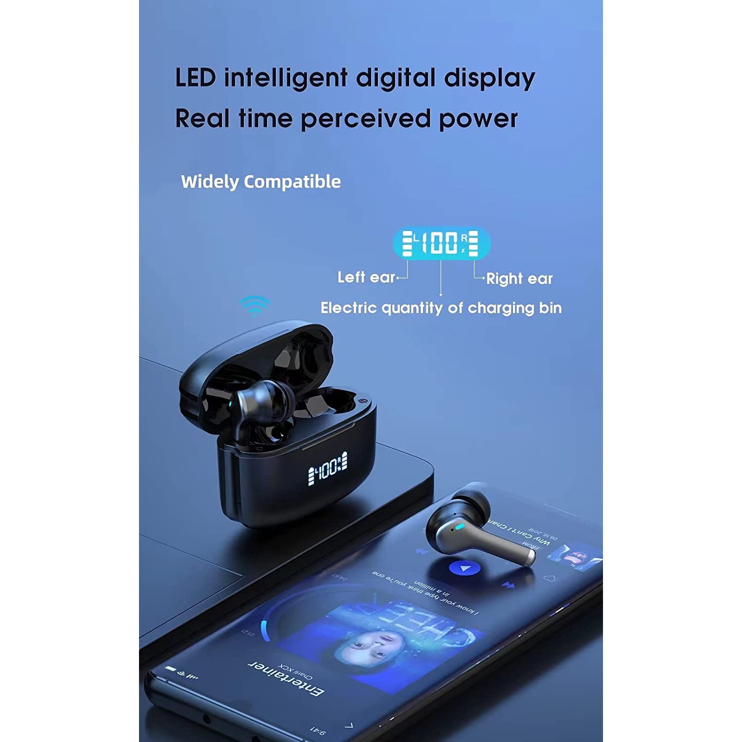 Dolaer Wireless Earbuds, Bluetooth 5.1 Headphones in-Ear True Wireless Stereo Long Playtime Bluetooth Earbuds Built-in 4 Mics Waterproof Smart Touch