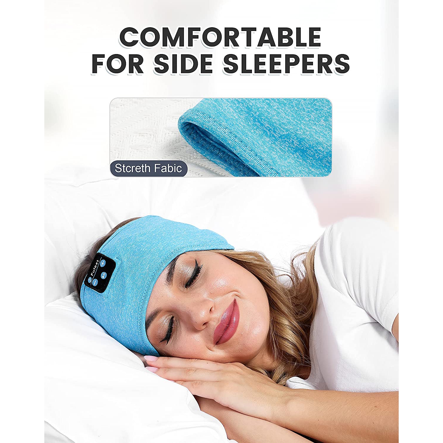 Écouteurs Dolaer Sleep serre-tête Bluetooth, serre-tête Sport sans fil en mode lit mou, casques longue durée de jeu en mode lit avec haut-parleurs