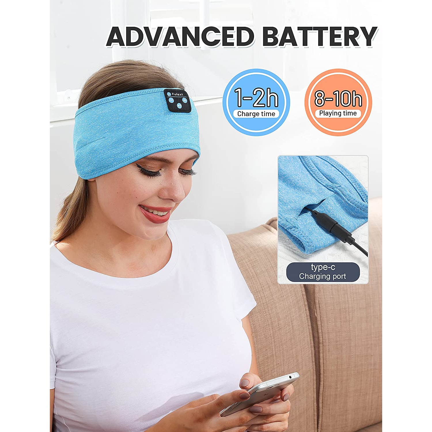 Écouteurs Dolaer Sleep serre-tête Bluetooth, serre-tête Sport sans fil en mode lit mou, casques longue durée de jeu en mode lit avec haut-parleurs