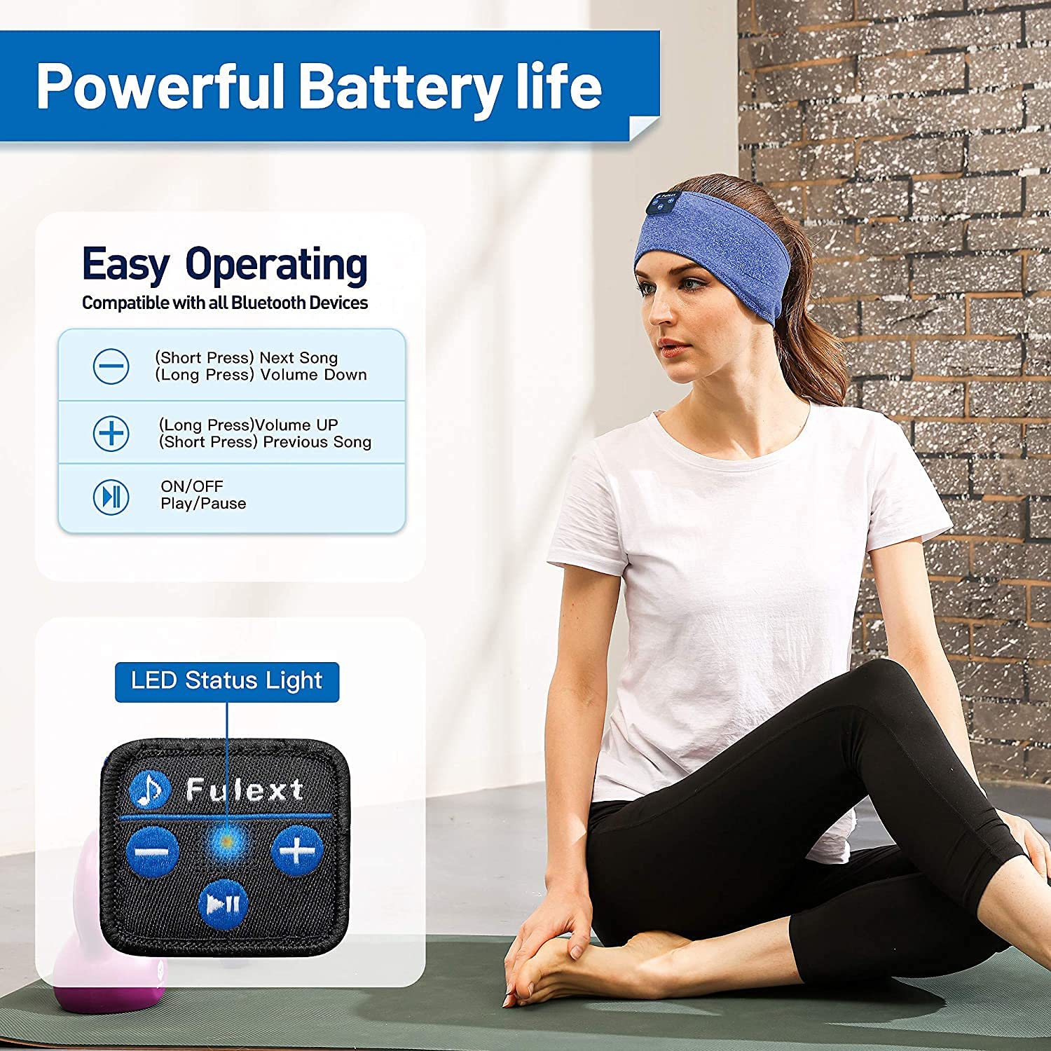 Dolaer Sleep Headphones Bluetooth Headband, Wireless Headband Headphones Headsets with Thin Speakers, Sleep Earbuds, Sleeping Headphones for Workout