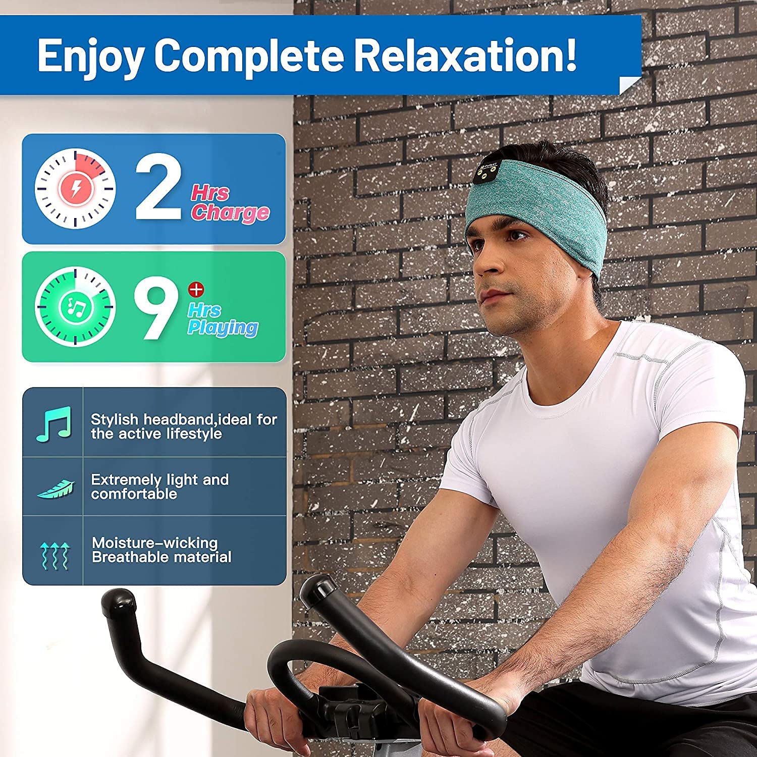Dolaer Sleep Headphones, Bluetooth Sports Headband Headphones with Ultra-Thin HD Stereo Speakers Perfect for Sleeping,Workout,Jogging,Yoga,Insomnia,