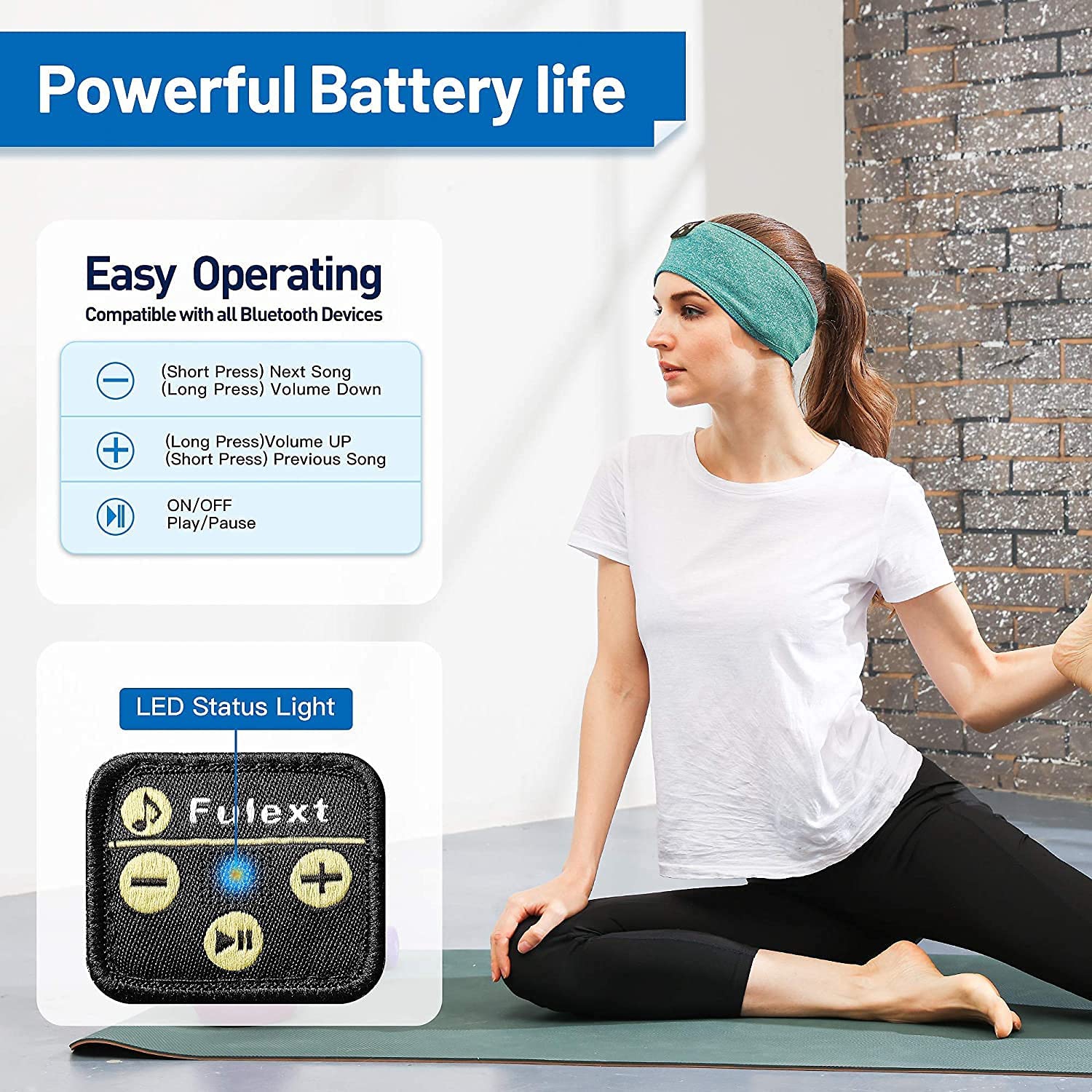 Dolaer Sleep Headphones, Bluetooth Sports Headband Headphones with Ultra-Thin HD Stereo Speakers Perfect for Sleeping,Workout,Jogging,Yoga,Insomnia,