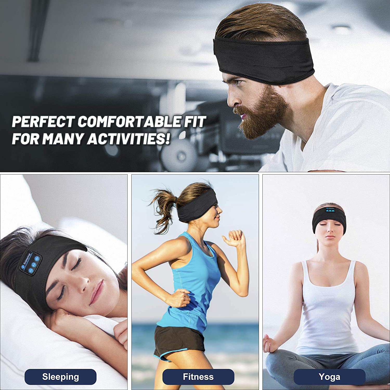 Dolaer Sleep Headphones Bluetooth Sports Headband Headphones with Ultra-Thin HD Stereo Speakers Perfect for Sleeping,Workout,Jogging,Yoga,Insomnia,