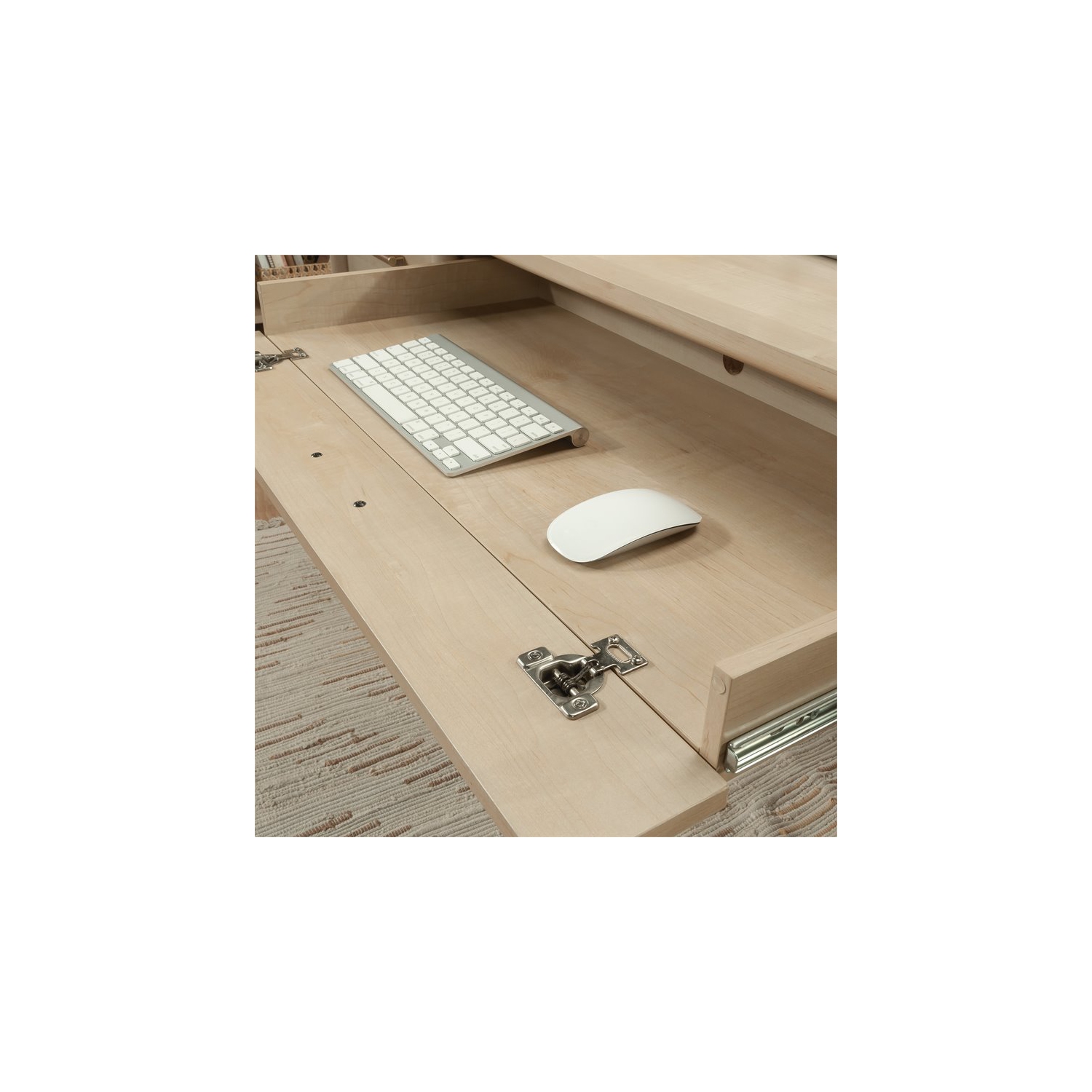 Sauder – Bureau de direction en bois d’ingénierie Whitaker point, érable naturel