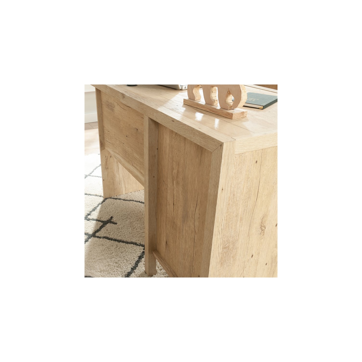 Sauder – Bureau à domicile en L Pacific View en bois d’ingénierie, chêne de première qualité