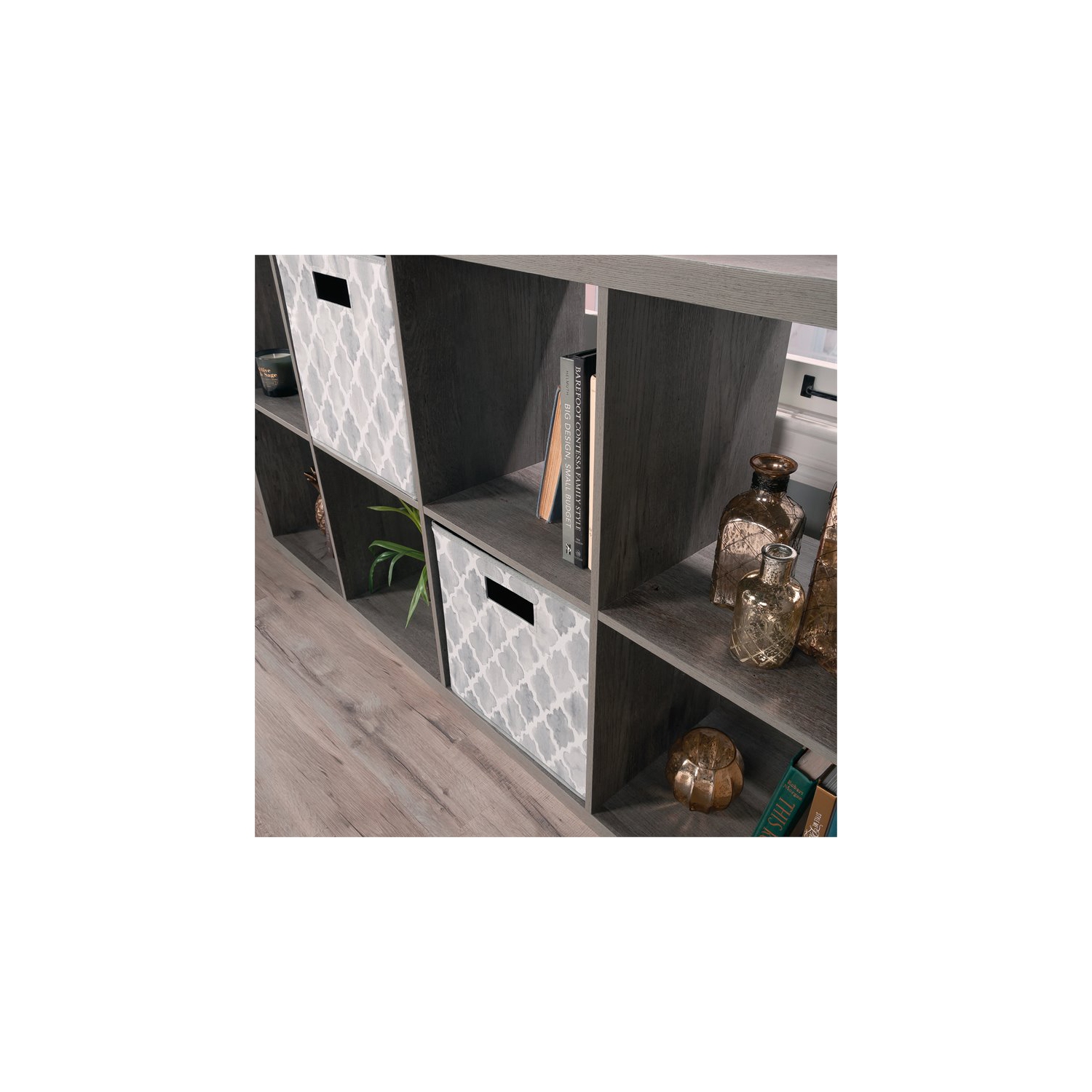 Sauder Miscellaneous Storage Engineered Wood 8-Cube Organizer in Mystic Oak