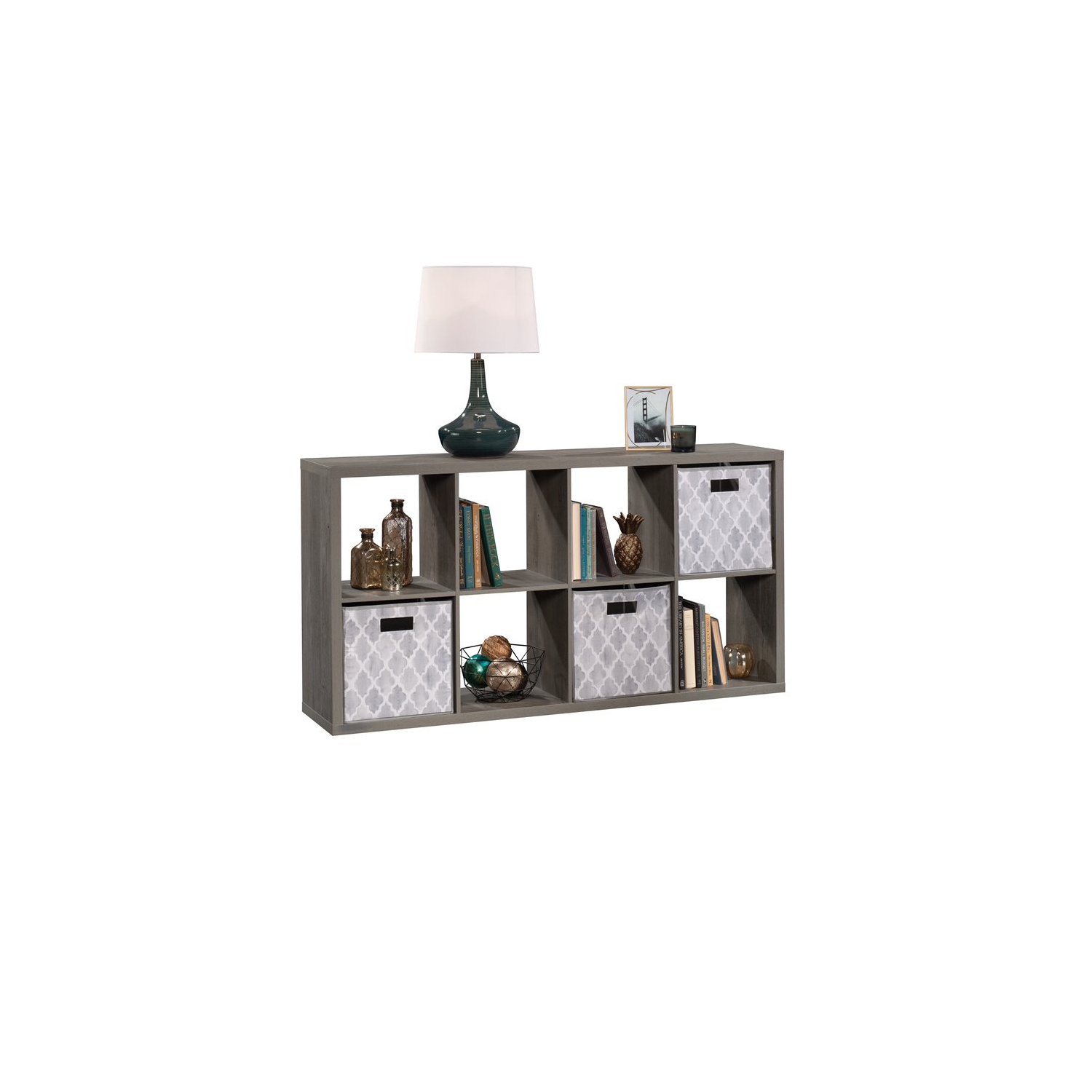 Sauder Miscellaneous Storage Engineered Wood 8-Cube Organizer in Mystic Oak