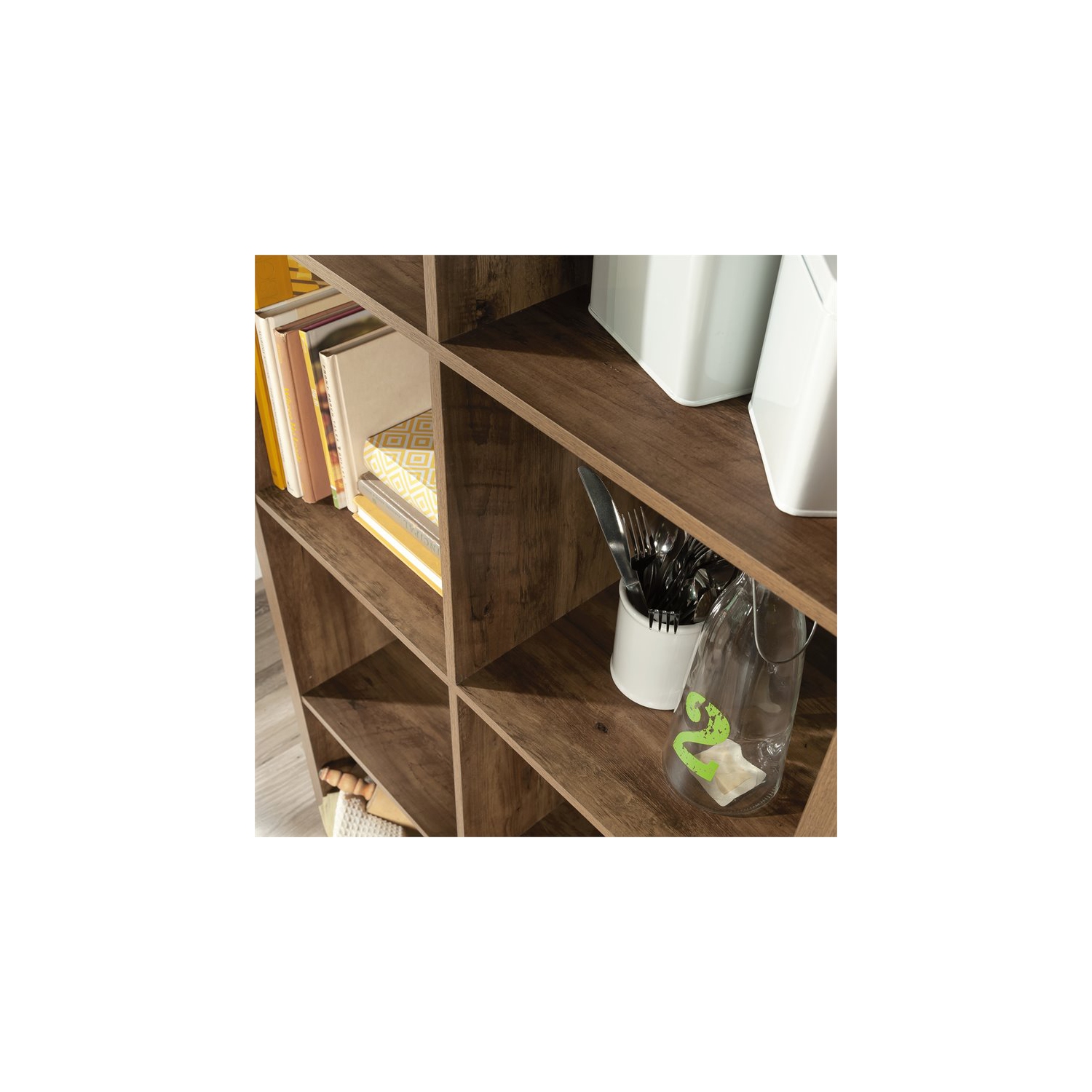 Sauder Miscellaneous Storage Engineered Wood 8-Cube Organizer in Rural Pine