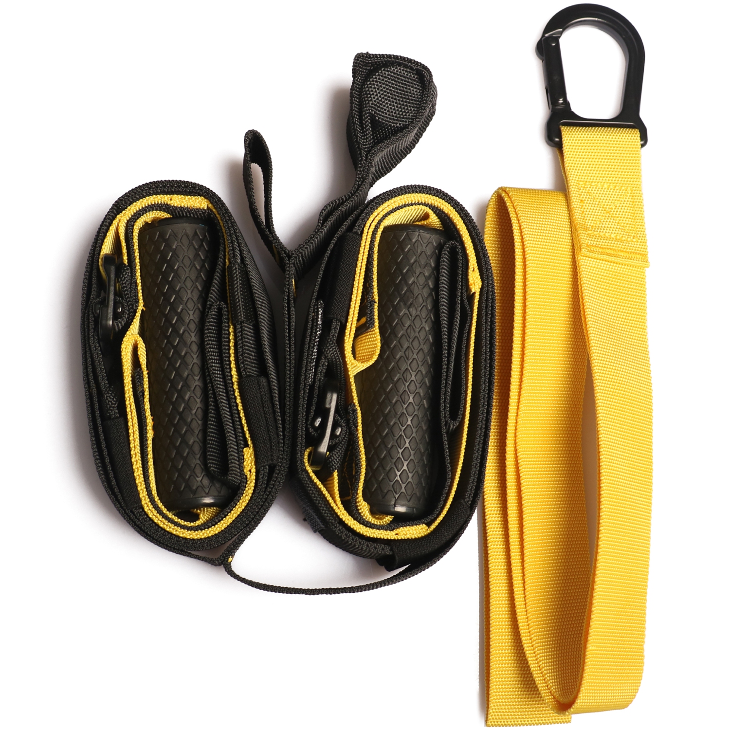 PRISP Home Gym Suspension Trainer - Bodyweight Training Straps for Fitness and Exercise, Yellow