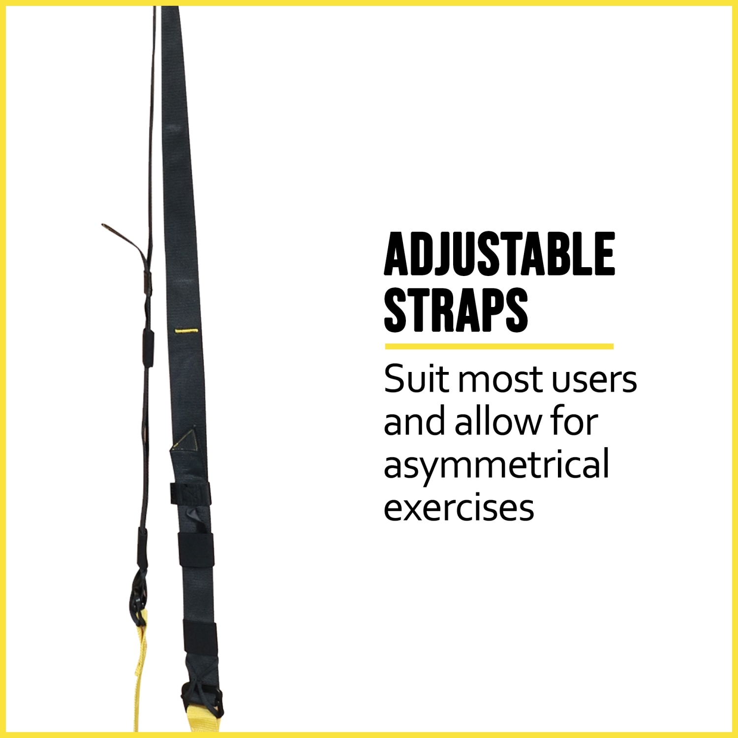 PRISP Home Gym Suspension Trainer - Bodyweight Training Straps for Fitness and Exercise, Yellow