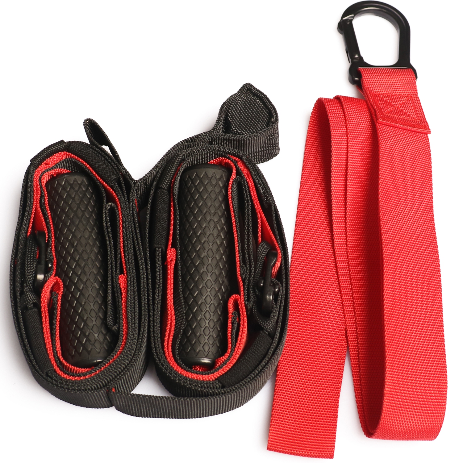 PRISP Sangles de Suspension pour Entraînement au Poids du Corps, Bandes d'Exercice Pour Gym à Domicile, Rouge