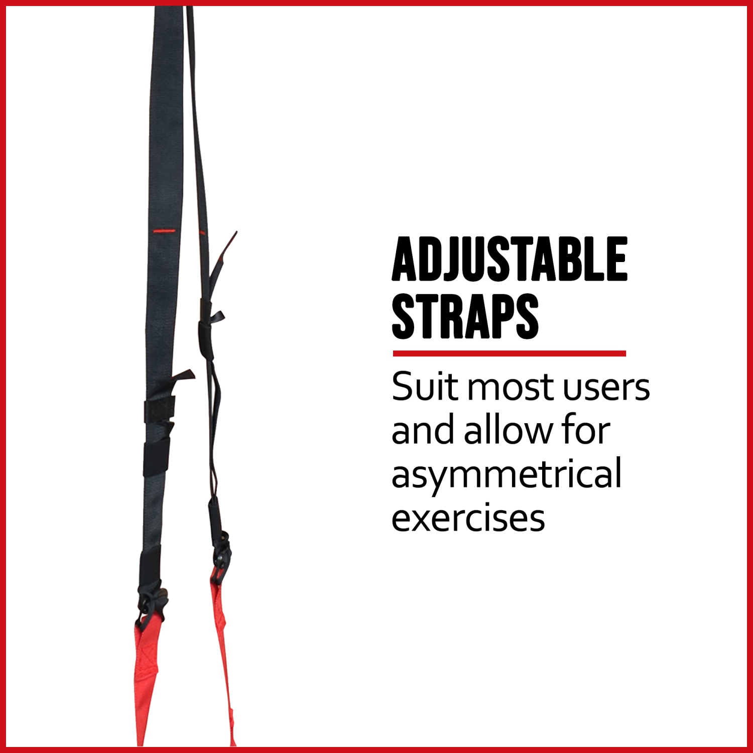 PRISP Sangles de Suspension pour Entraînement au Poids du Corps, Bandes d'Exercice Pour Gym à Domicile, Rouge