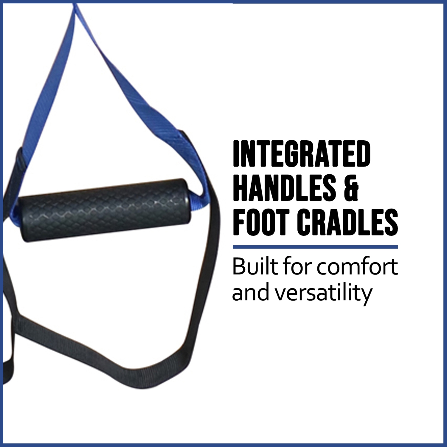 PRISP Home Gym Suspension Trainer - Bodyweight Training Straps for Fitness and Exercise, Blue