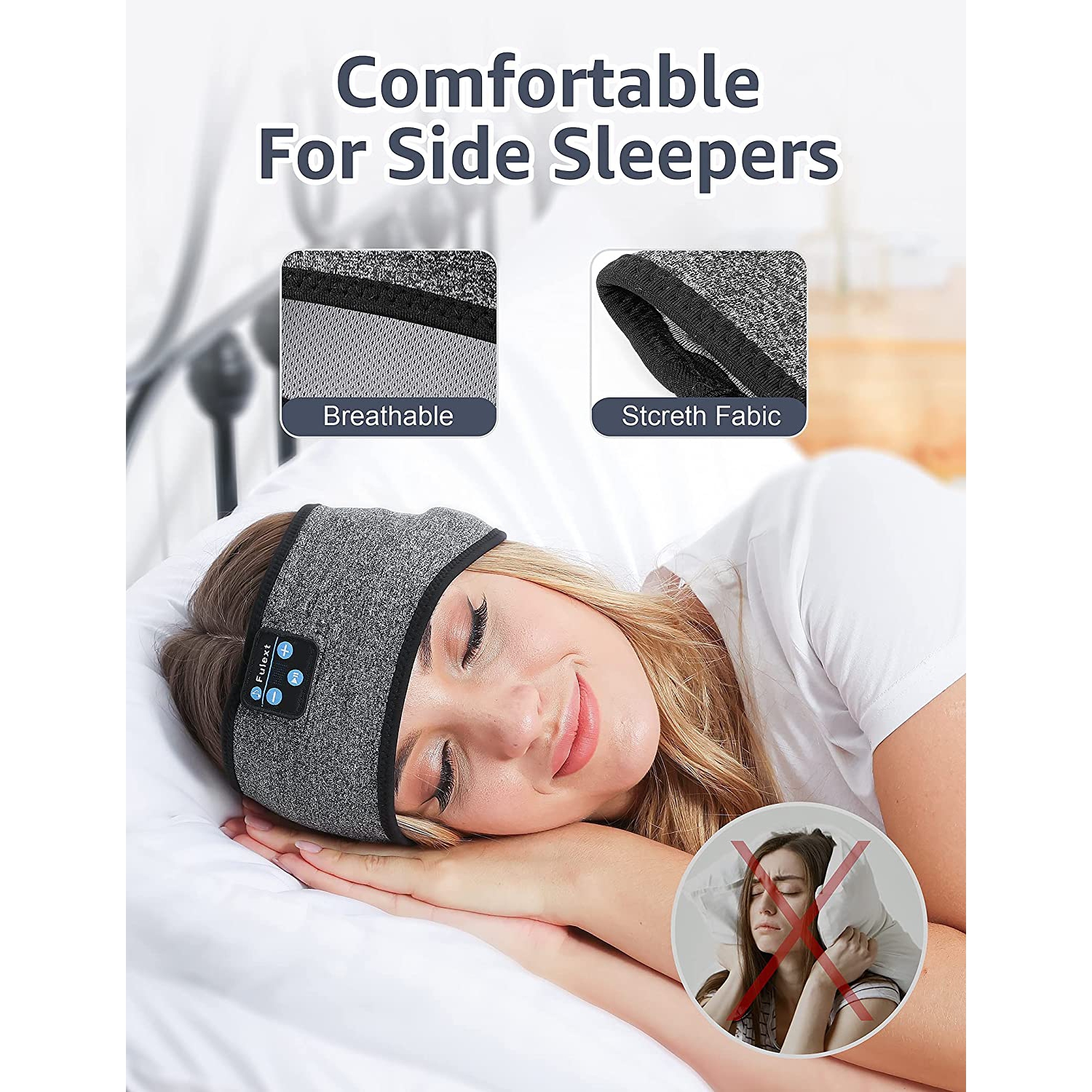 Dolaer Sleep Headphones Bluetooth, Sleeping Headphones Headband - Soft Elastic Comfortable Headband Headphones, Gifts for Men Women Teenager, Father