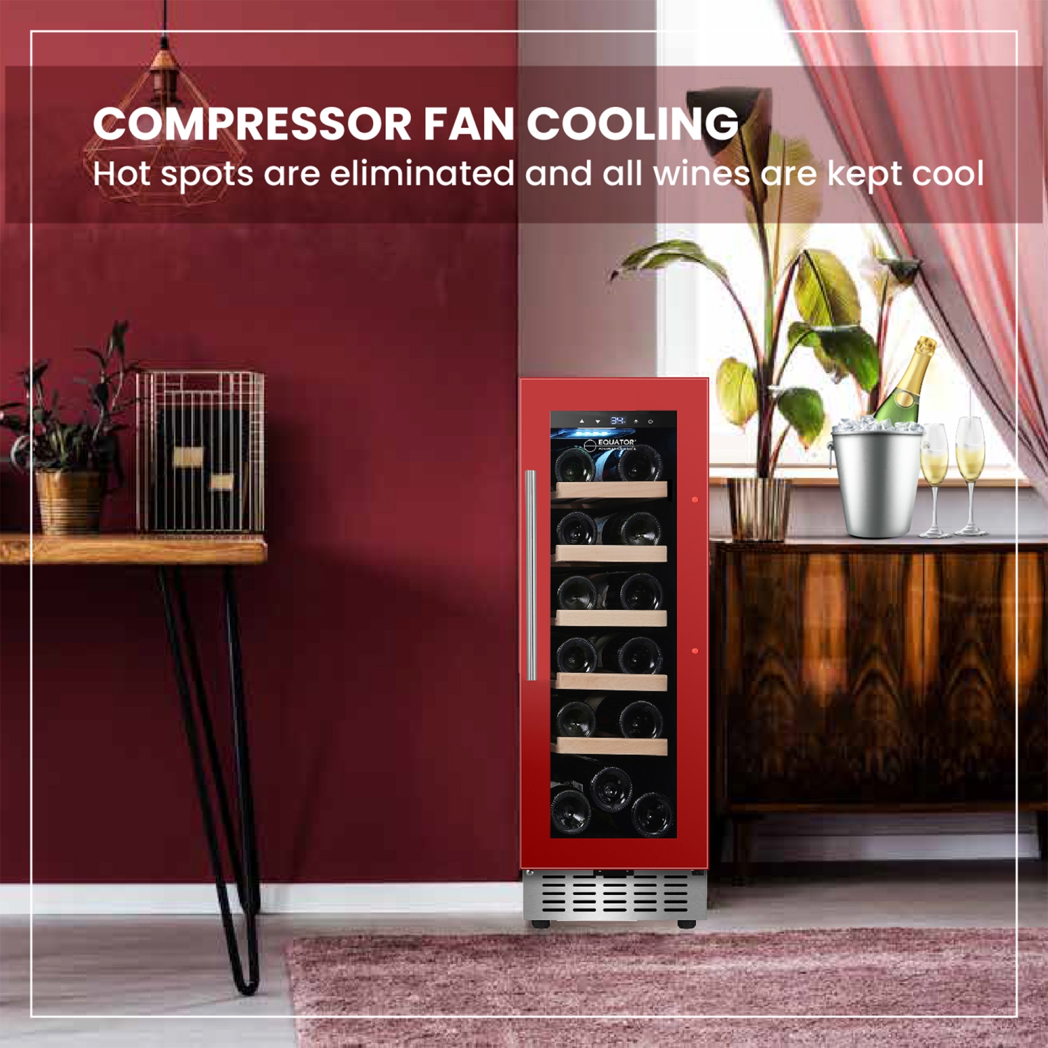 Equator 18 Bottle WINE REFRIGERATOR Freestanding/Built in 7 Color LED 110V