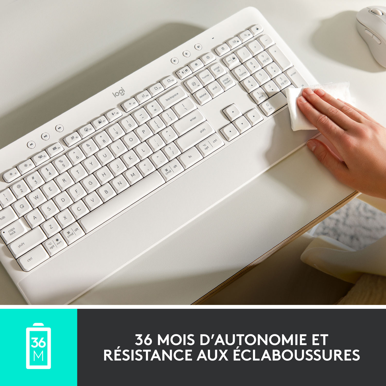 Clavier Bluetooth pleine grandeur SIGNATURE K650 de Logitech - Blanc cassé