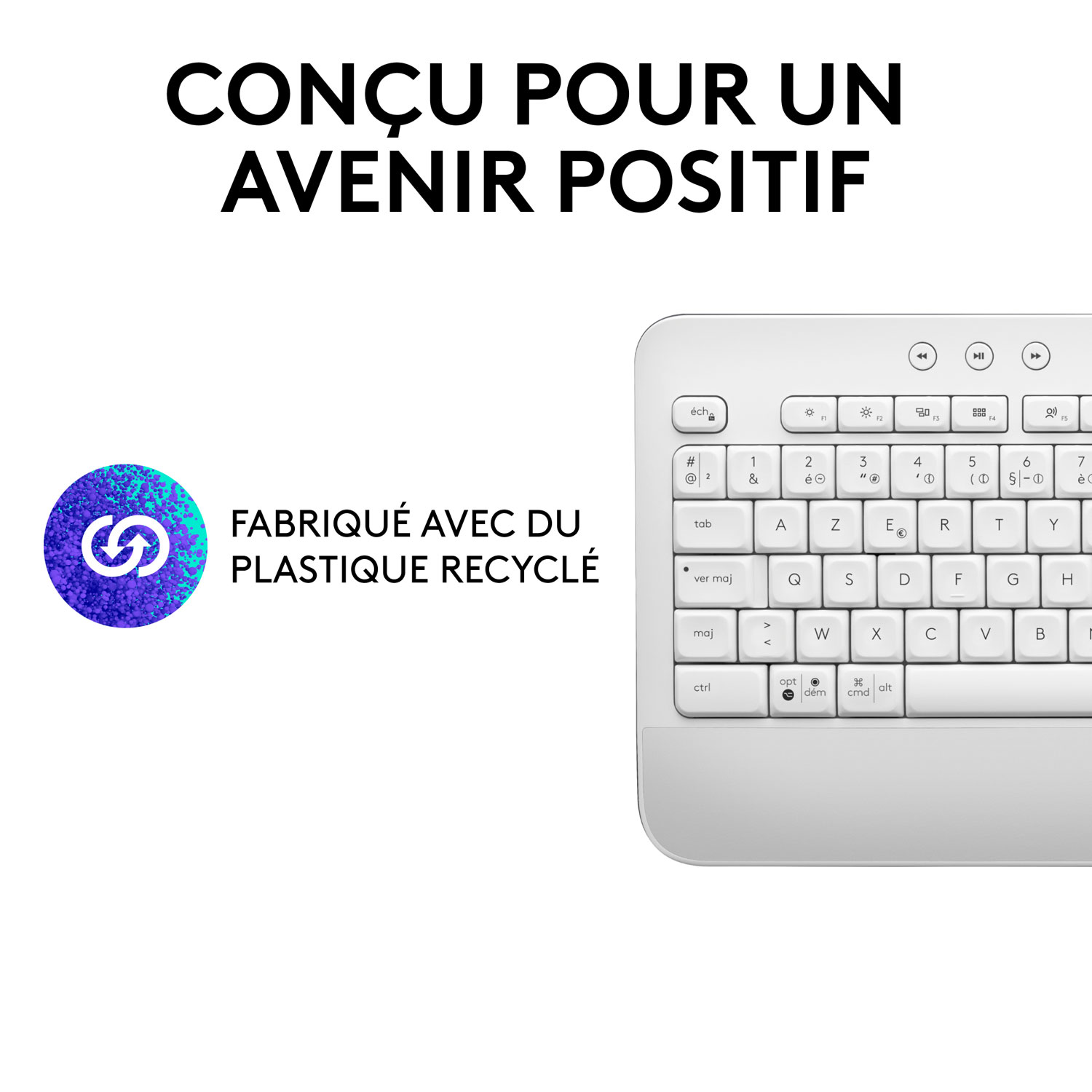 Clavier Bluetooth pleine grandeur SIGNATURE K650 de Logitech - Blanc cassé