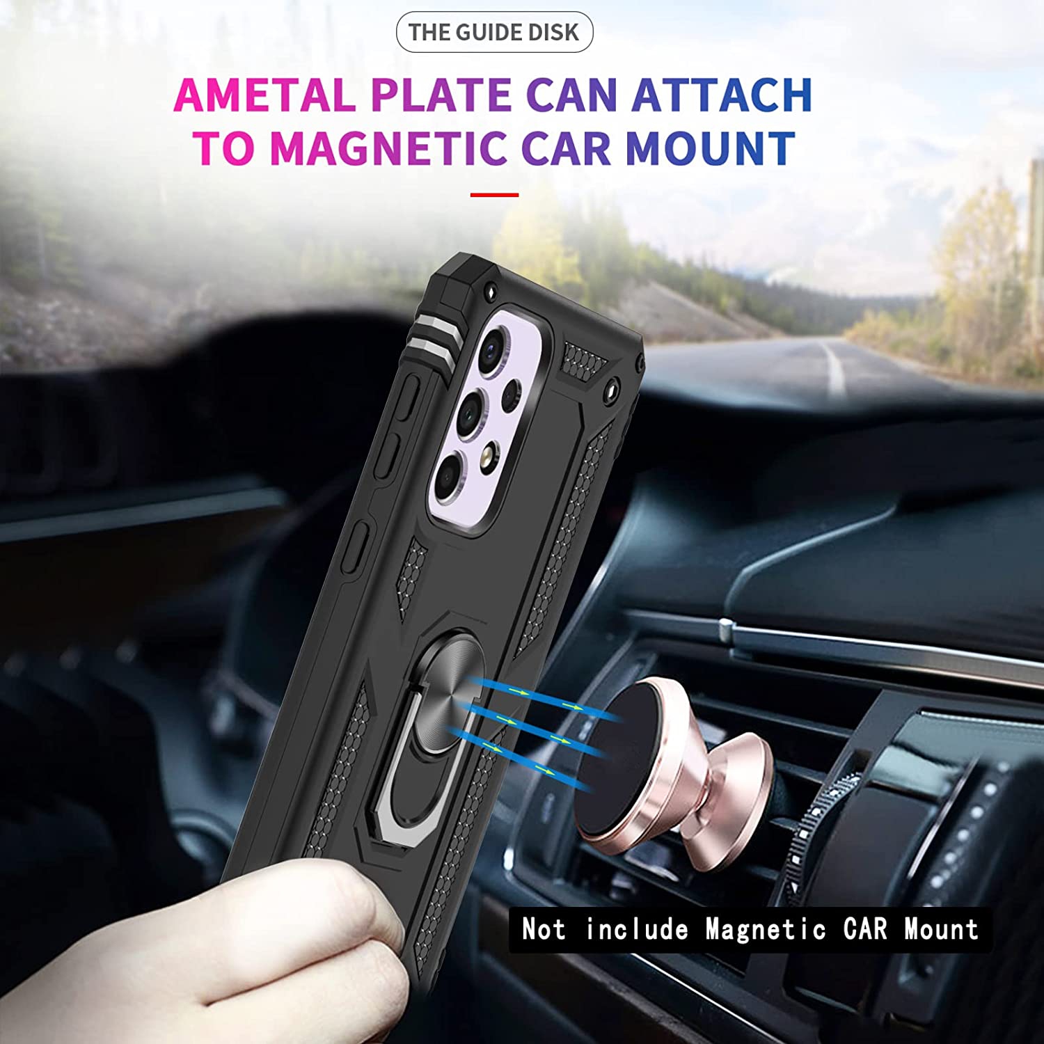 【CSmart】 Anti-Drop Hybrid Magnetic Hard Armor Kickstand Case with Ring Holder for Samsung Galaxy A23 4G / 5G, Rose Gold